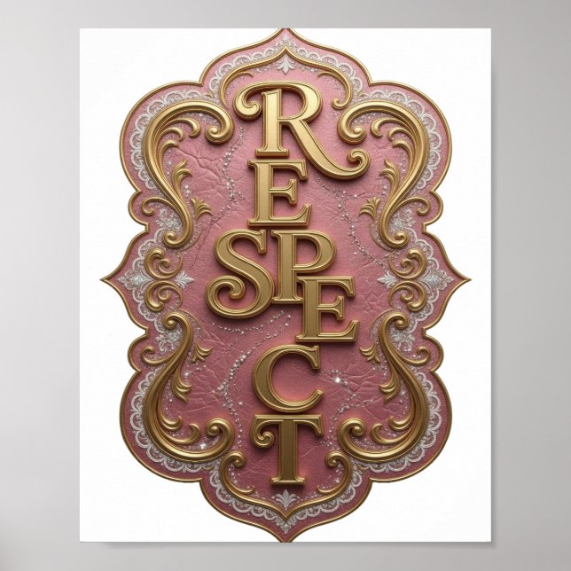 Iconic Gold RESPECT Artistic Motif Poster (Front)