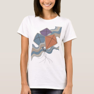 Iconic Grey KITE FREEDOM 3D Text Art T-Shirt