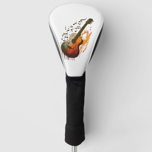 iconic guitar design golf head cover (Front)