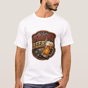 Iconic HOLD MY BEER 3D Text Art T-Shirt