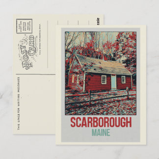 Iconic house in woods Scarborough Maine USA Postcard