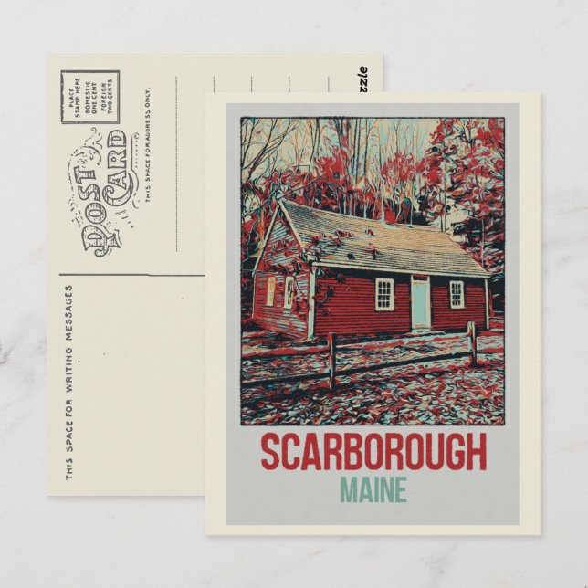 Iconic house in woods Scarborough Maine USA Postcard (Front/Back)