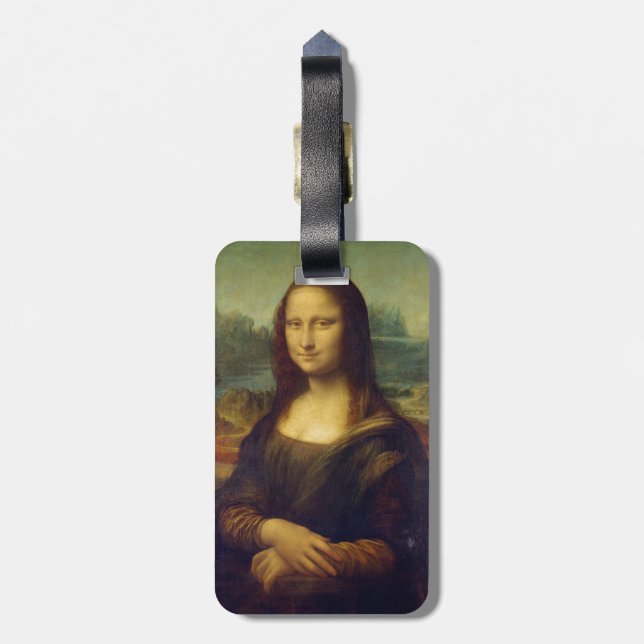 Iconic Leonardo da Vinci Mona Lisa Luggage Tag (Back Vertical)