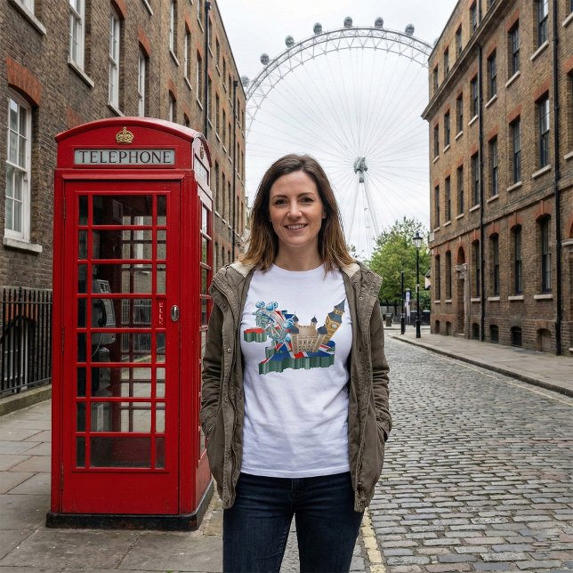Iconic London Landmarks UK Map British Travel T-Shirt (Creator Uploaded)