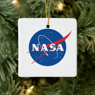 Iconic NASA Ceramic Holiday Ornament (Square)