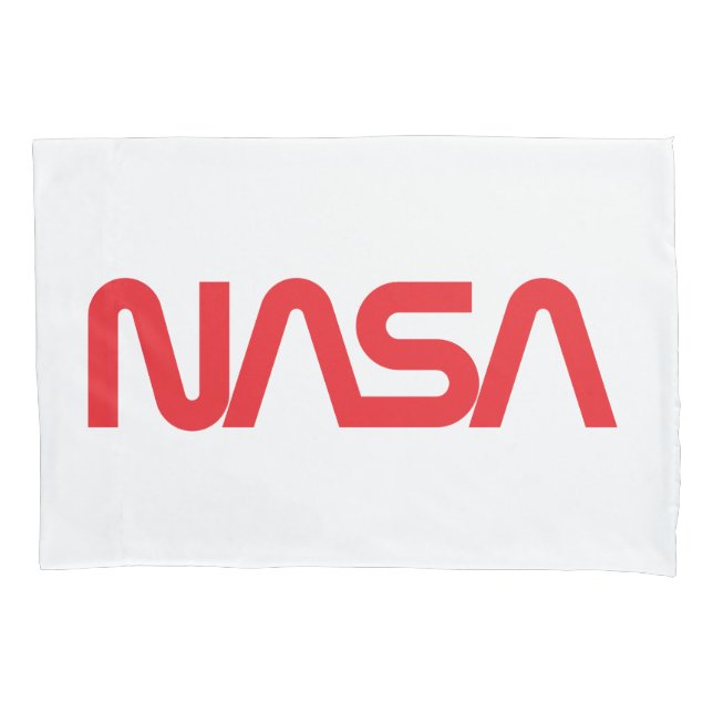 Iconic NASA Circa Rocket White Standard Pillowcase (Front)