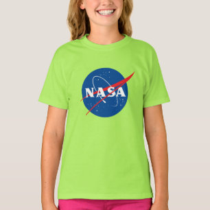 Iconic NASA Girls’ Cotton T-Shirt (Borealis Green)