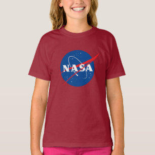 Iconic NASA Girls’ Cotton T-Shirt (Mars Red)