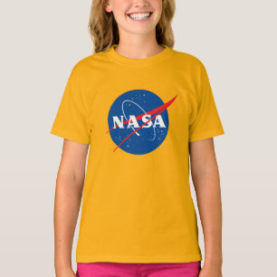 Iconic NASA Girls’ Cotton T-Shirt (Saturn Gold)