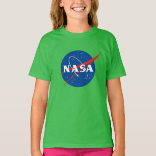 Iconic NASA Girls’ Cotton T-Shirt (Vernal Green)