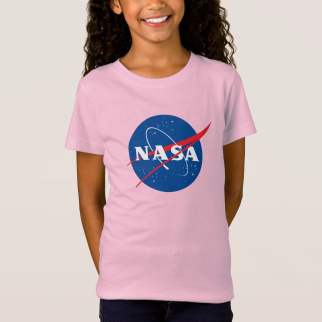 Iconic NASA Girls’ Premium Celestial Pink T-Shirt (Front)