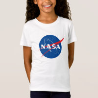 Iconic NASA Girls’ Premium Rocket White T-Shirt