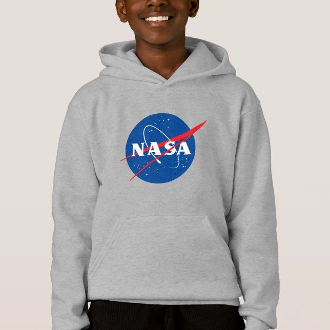 Iconic NASA Kids’ Moon Grey Hoodie (XS–XL) (Front)