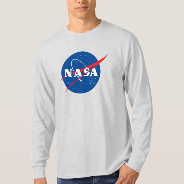 Iconic NASA Long Sleeve T-Shirt (Mercury Grey) (Front)