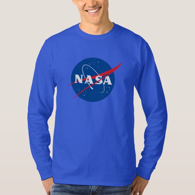 Iconic NASA Long Sleeve T-Shirt (Neptune Blue) (Front)