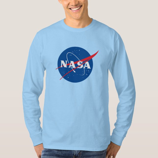 Iconic NASA Long Sleeve T-Shirt (Uranus Blue) (Front)