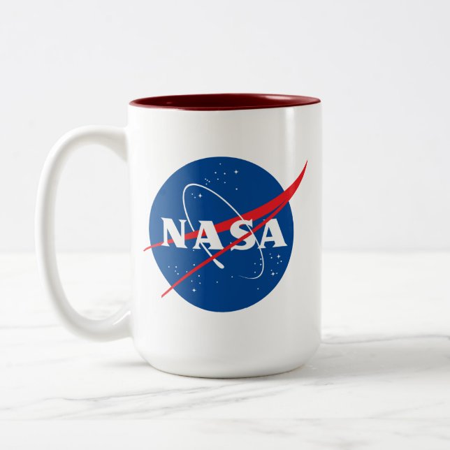 Iconic NASA Mars Red Trim Ceramic Bistro Mug (Left)