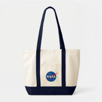 Iconic NASA Preppy Tote Bag (Night Sky Blue Trim)