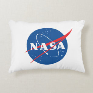 Iconic NASA Rocket White 100% Cotton 12” x 16” Decorative Cushion