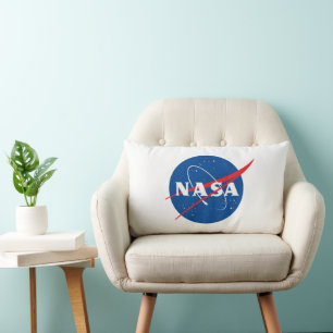 Iconic NASA Rocket White Grade A Cotton 13” x 21” Lumbar Cushion
