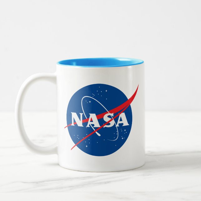 Iconic NASA Uranus Blue Trim Ceramic Mug (Left)