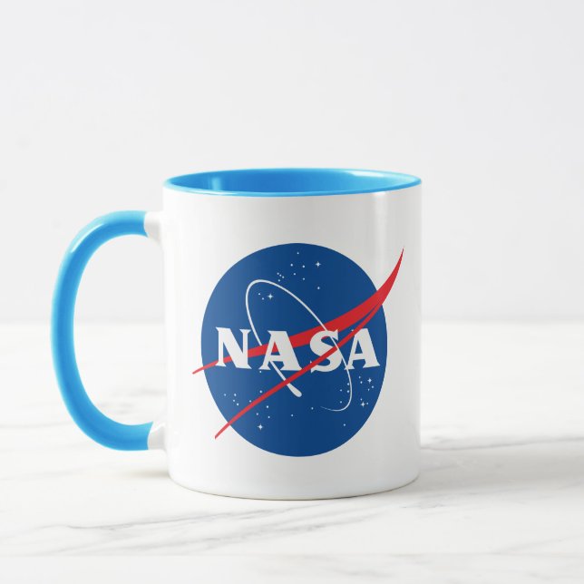 Iconic NASA Uranus Blue/White Ceramic Mug (Left)