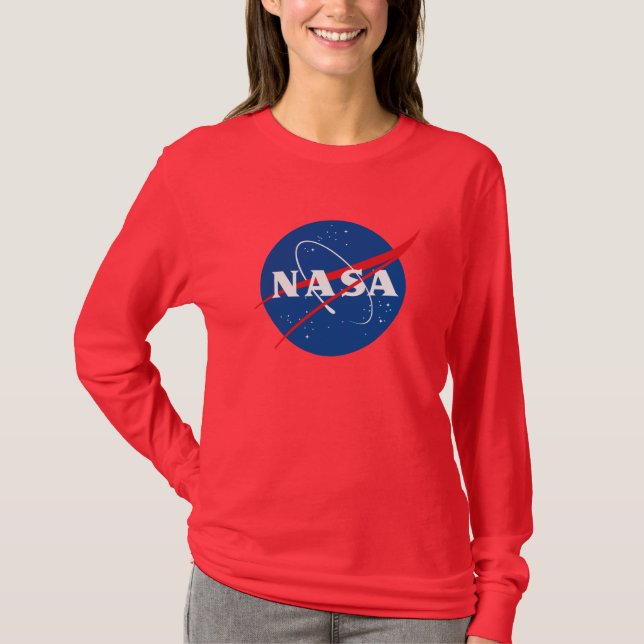 Iconic NASA Women’s L/S T-Shirt (Comet Red) (Front)