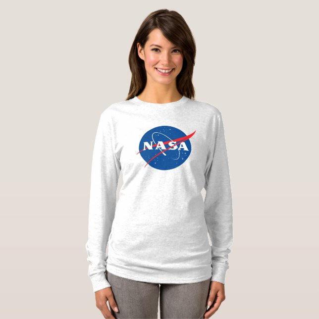 Iconic NASA Women’s L/S T-Shirt (Mercury Grey) (Front Full)