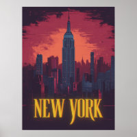 Iconic New York Cityscape – Nighttime Skyline