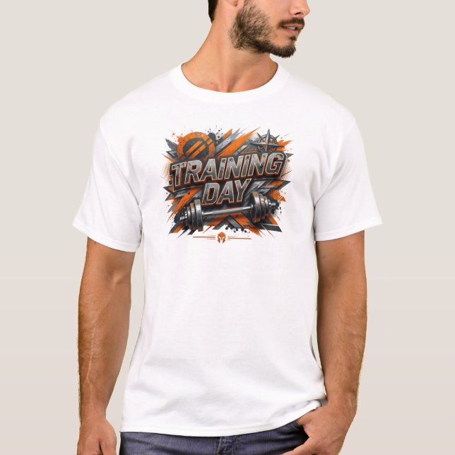 Iconic Orange TRAINING DAY Custom Tee (Front)
