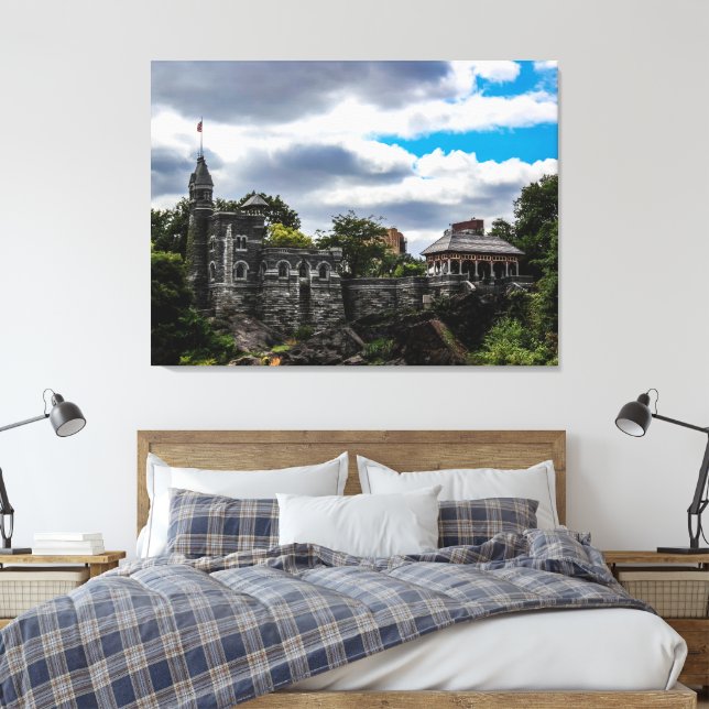 Iconic Photo of Belvedere Castle in NYC Canvas Print (Insitu(Bedroom))