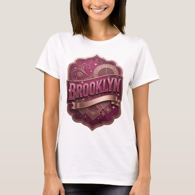 Iconic Pink BROOKLYN Graphic Tee (Front)