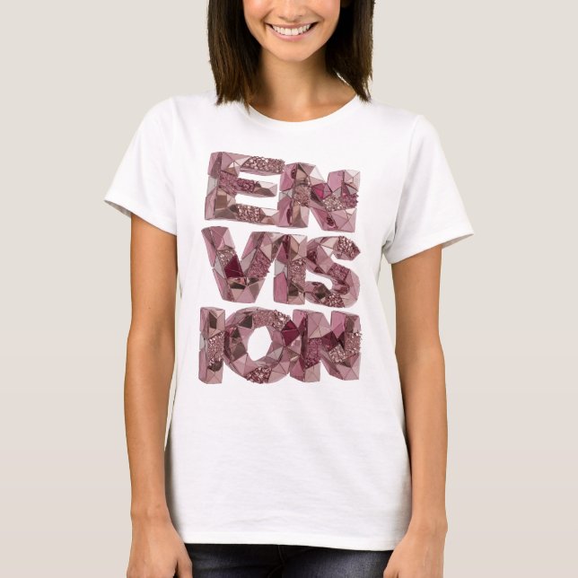 Iconic Pink ENVISION Modern Design T-Shirt (Front)