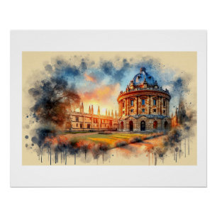 Iconic Radcliffe Oxford at Sunset,  Poster