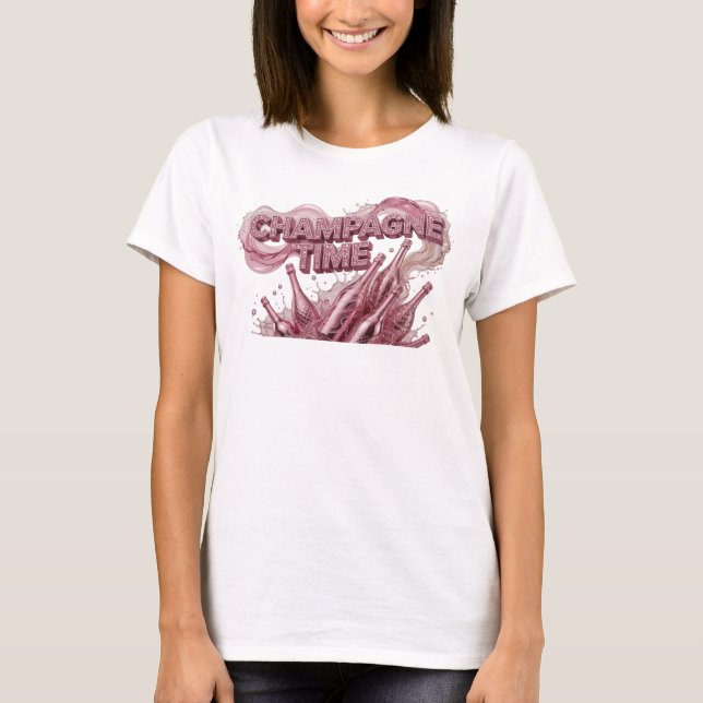 Iconic Red CHAMPAGNE TIME Tee (Front)