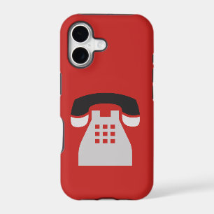 Iconic Red Retro Phone on any Colour