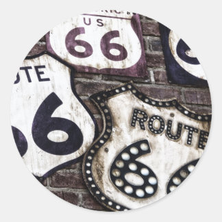 Iconic Route 66 Classic Round Sticker