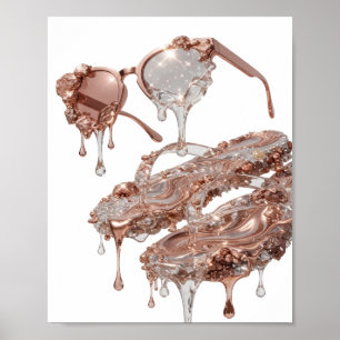 Iconic Silver ABSTRACT ART Modern Design Poster