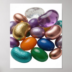 Iconic Silver GUMMY BEANS Artistic Motif Poster