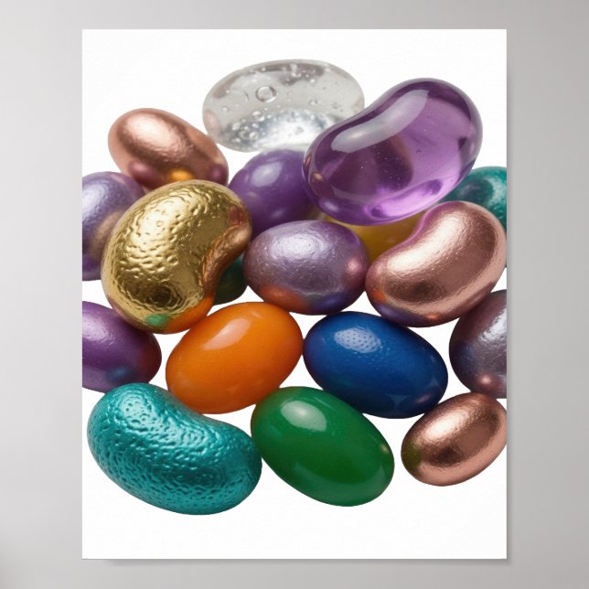 Iconic Silver GUMMY BEANS Artistic Motif Poster (Front)