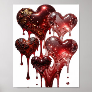 Iconic Silver HEARTS OF GLASS AND GLITTER Poster