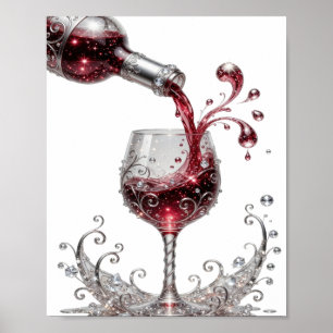 Iconic Silver RED WINE Poster