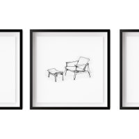 Iconic Vintage Lounge Chair Sketch