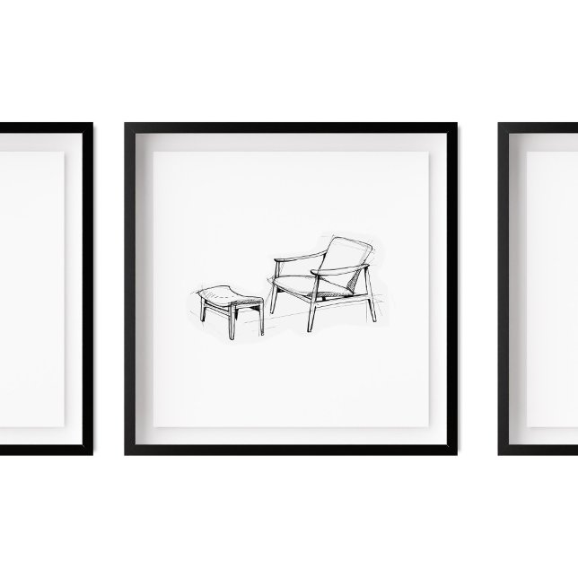 Iconic Vintage Lounge Chair Sketch Poster (Creator Uploaded)