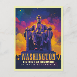 Iconic Washington D.C. with Lincoln Memorial Postcard