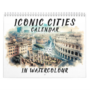 Iconic Watercolour Cities Calendar