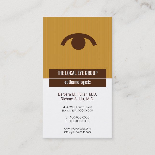 Iconographic Optical Appointment Business Card (Front)