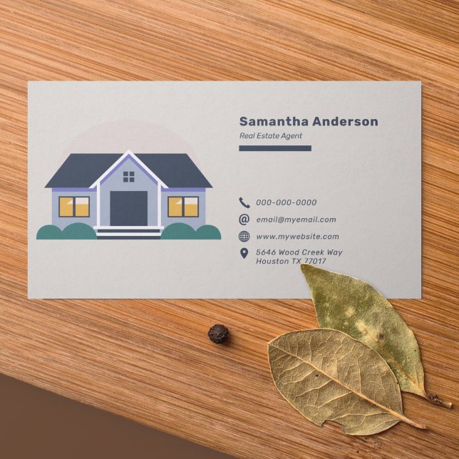 Icons & Cartoon House - Real Estate Agent Business Card (Icons & Cartoon House - Real Estate Agent Business Card)