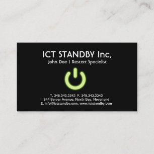 ICT cool green glow business card Standby