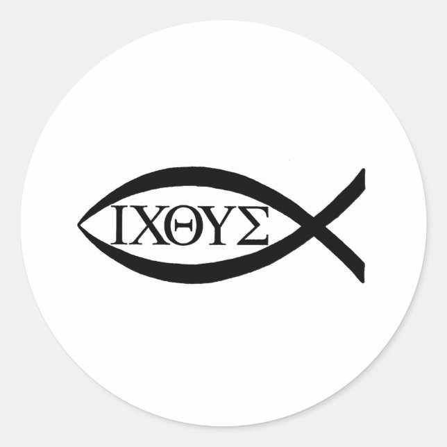 ICTHUS CLASSIC ROUND STICKER (Front)